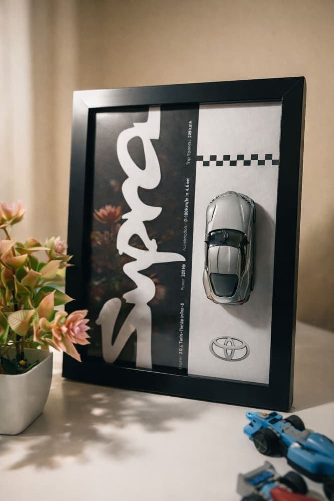 Toyota Supra GR 3D CCA car frame for home decor